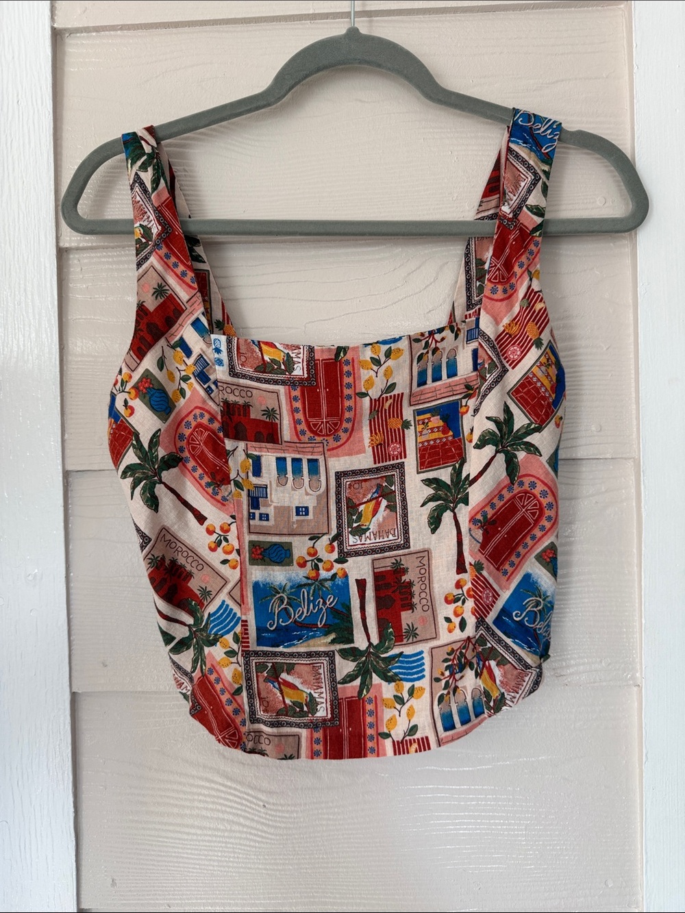Women’s Printed Square-Neck Crop Top - Multicolor